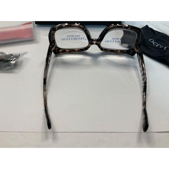 Occi Chiari Tear Off Reading Glasses +3.50 Strength Leopard Print Square Frames - Picture 8 of 10